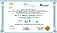 Diplôme mindfulness Maria marcu